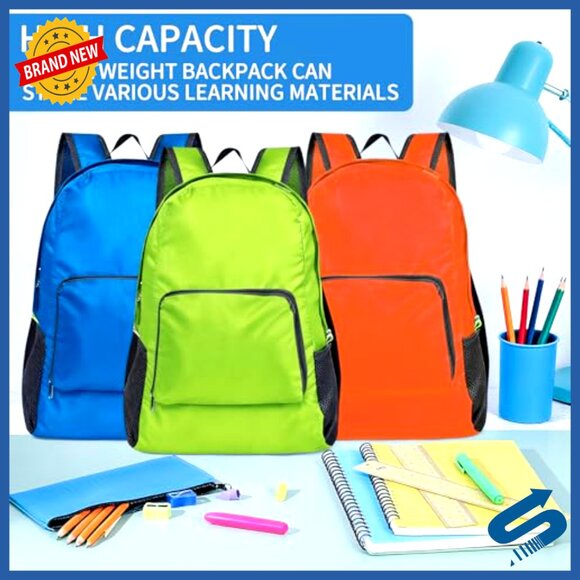 50 Pack Foldable Backpacks Bulk 17 Inch Lightweight Travel Gym main image 5